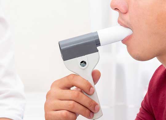 Spirometry, also known as pulmonary function testing (PFT)